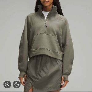 Lululemon Athletica Army Green Half-Zip Sweatshirt